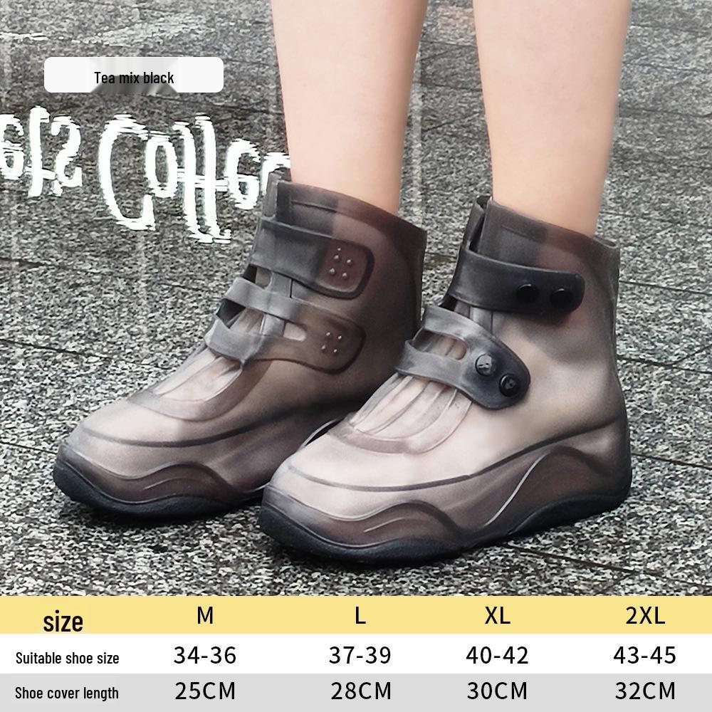 Silicone Non-Slip Waterproof Shoe Covers for Adults – Thickened, Wear-Resistant, Reusable Rain Boots for Men and Women