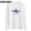 IHUASU Spring and Autumn Men's Long-sleeved T-shirt Men's O-collar Bottoming Shirt Men's Top Clothes T-shirts