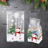 50/100Pcs Transparent Christmas Snowman Cookie Bags Candy Packaging Bags  Winter