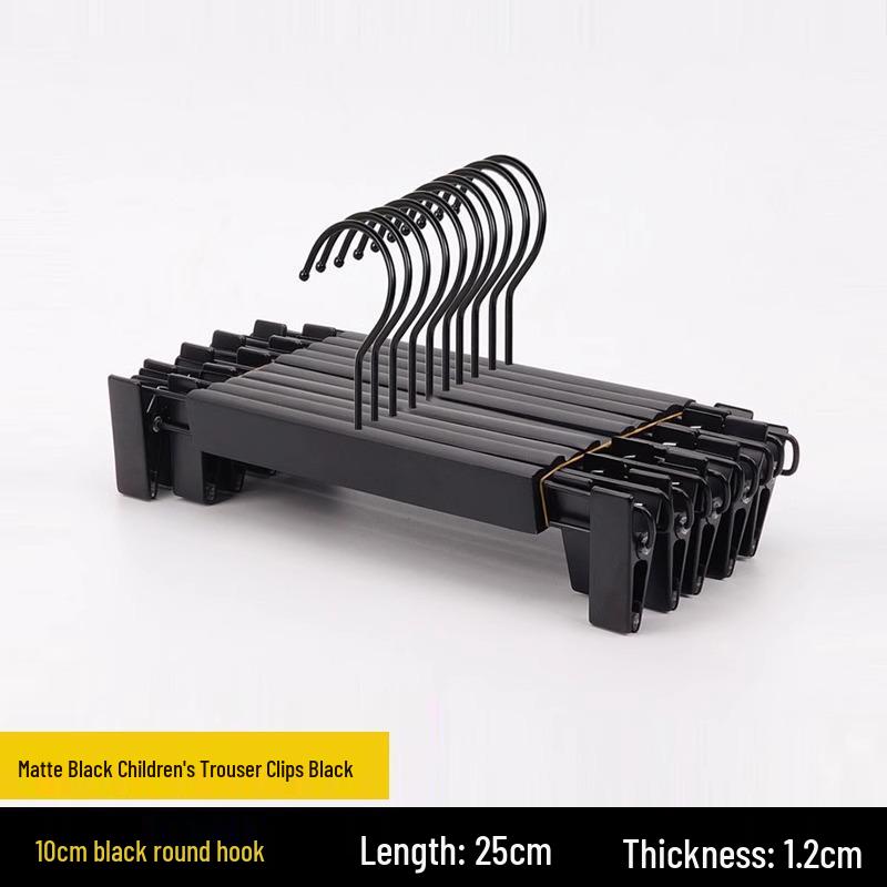 Women's Clothing & Children's Store Non-slip Solid Wood Hangers - Pure Black Trouser & Clothes Hangers