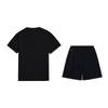 Li Ning Versatile Short Sleeve Comfortable Shorts Casual Sports Suit Men suit Black W879-1+W685-1