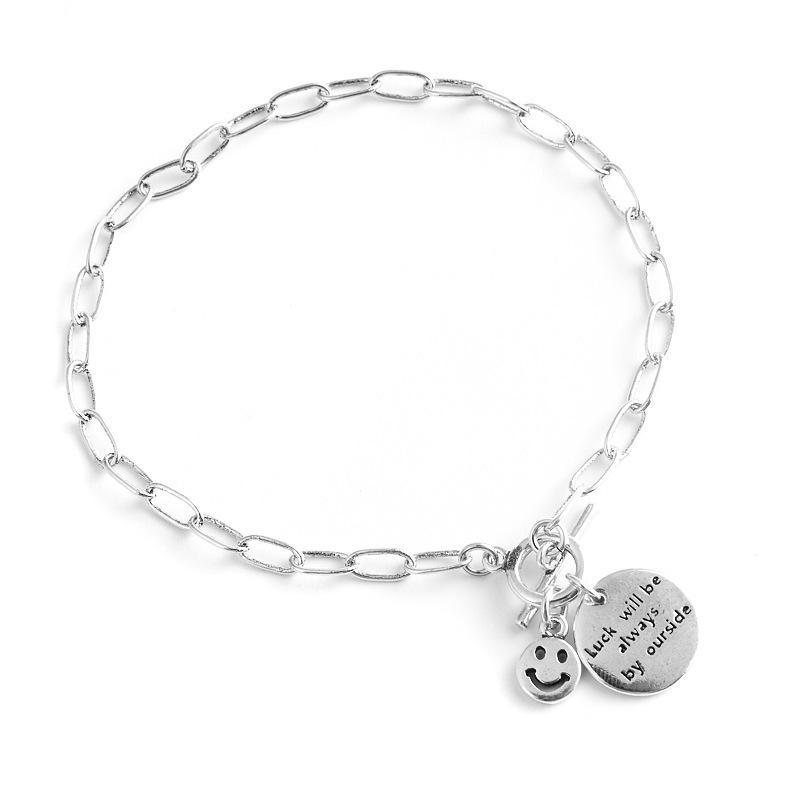 Personalized Retro Box Chain Bracelet - Elegant Silver, Versatile Japanese-Korean Inspired Couple's Jewelry for Women