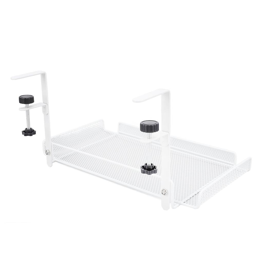 Under Desk   Clamp On Storage Shelf Basket Cable Management Tray for Wire Router Power Strip