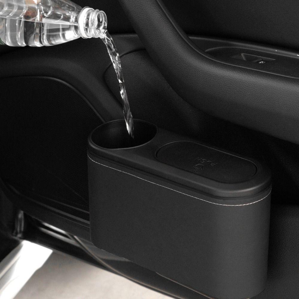 With Lid Car Trash Can Leakproof Storage Box Universal Cup Holder  Car Interior Supplies