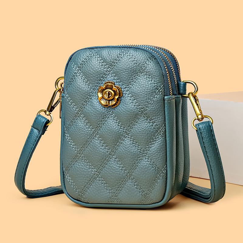 Bolsas femininas de marca de moda de couro de vaca, mini bolsas para celular, tendência de designer, bolsas femininas, bolsa transversal casual de couro genuíno