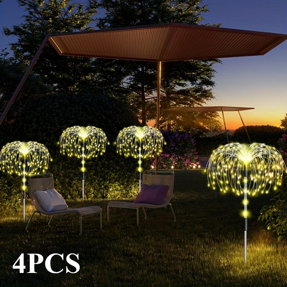 

Солнечный светильник с эффектом пламени, 4 штуки, 8 режимов светодиодной подсветки, автоматическое включение/выключение - подходит для садов, газонов, свадебных украшений, освещения, создания атмосферного освещения теплый белый