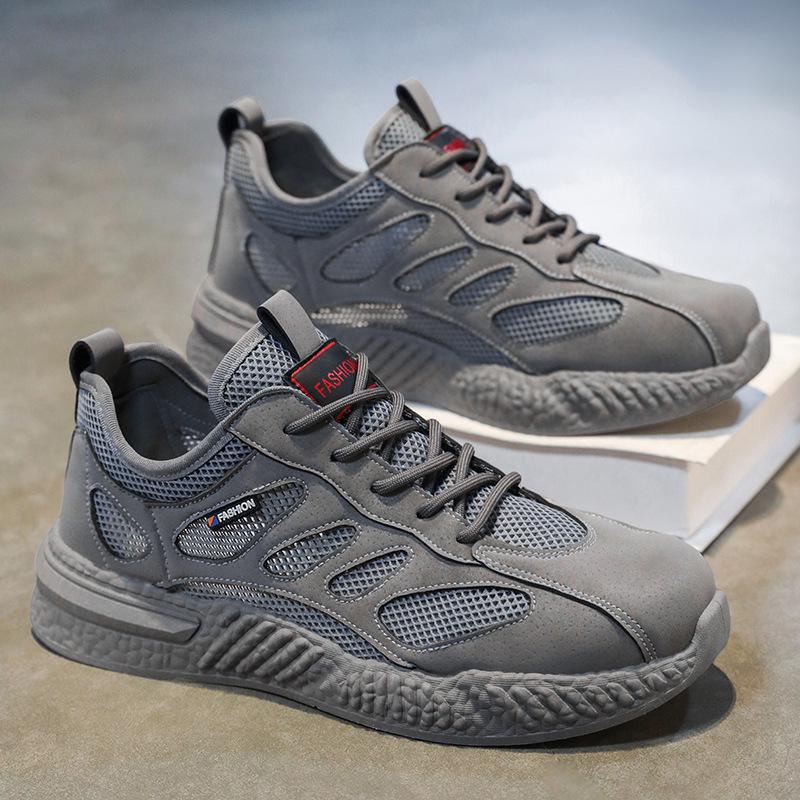 Men's Breathable Mesh Sneakers - Anti-Slip, Soft Sole, Casual Work Shoes for Summer