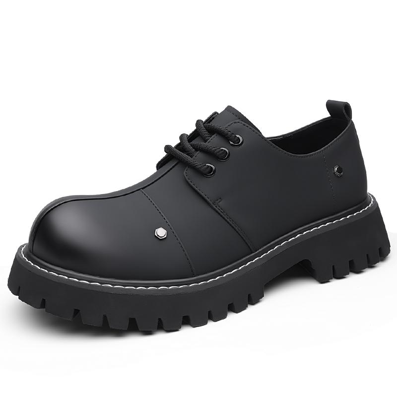 

Thick Bottom Men S Leather Casual Shoes Soft Soles Sneakers Comfortable Simple Oxford Shoes Versatile Male Formal Dress Footwear 44