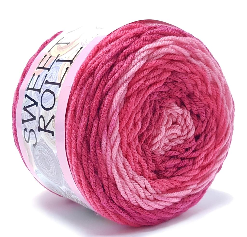 Sweet roll acrylic yarn 140g fuchsia 1047-03