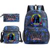 Poppyplaytime Mostro Salsiccia Stampa Zaino Scolastico Astuccio a Tre Pezzi Borsa a Tracolla Zaino