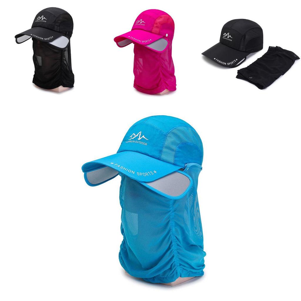 Quick Dry Breathable Wide Brim Baseball Cap For Sun Protection In Black Deep Blue Dark Gray Lake Blue Pink Light Gray