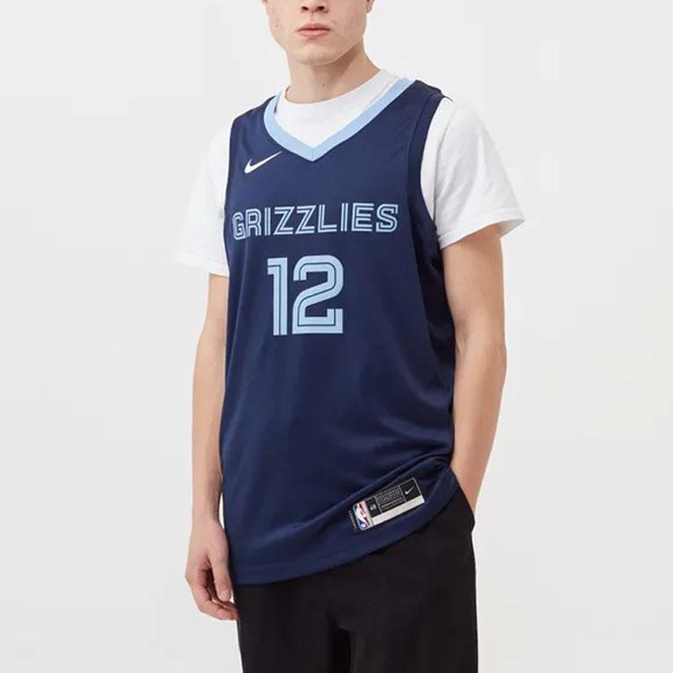 Nike Morant No. 12 Grizzlies Loose-Fit Basketball Jersey Men Tops Blue CW3670-419