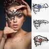 New Vintage Half Face Mask Hollowed-out Elastic Bands Masquerade Party Mask Lace Metal Diamond Inlaid Princess Mask