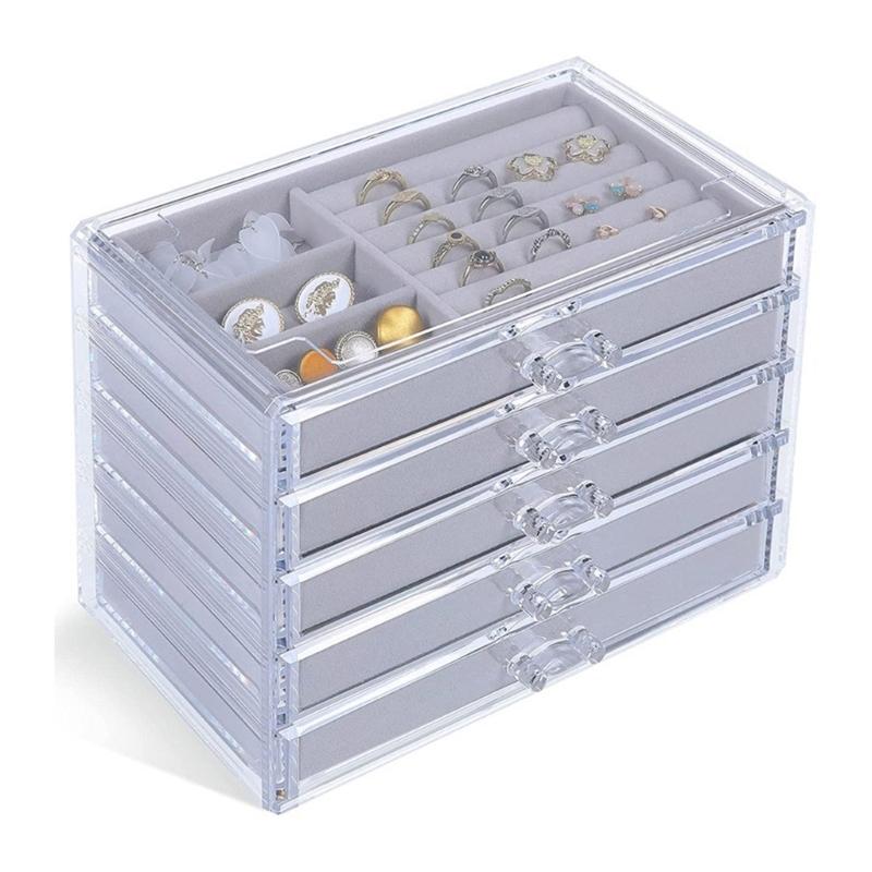 Velvets Jewelry Organiser Earrings Bracelets Necklaces Rings Display Stand Elegant Showcase Tray for Accessories