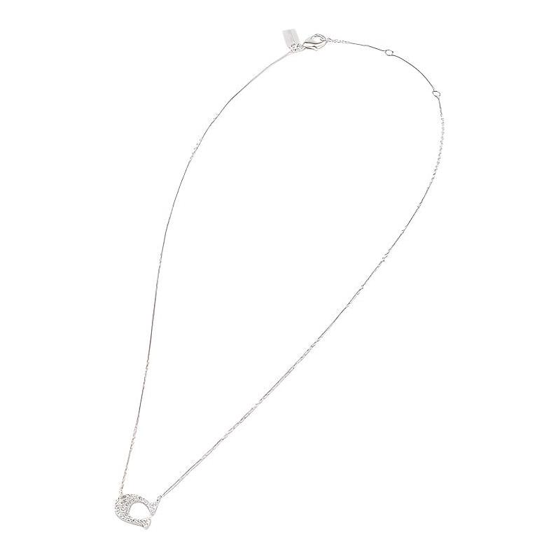 COACH Letter C Logo Necklace Women's Silver