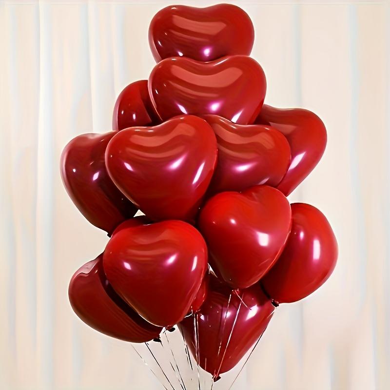 30 red heart-shaped balloons, suitable for birthday, wedding, engagement, Valentine's Day, Thanksgiving, New Year's Eve room decoration.