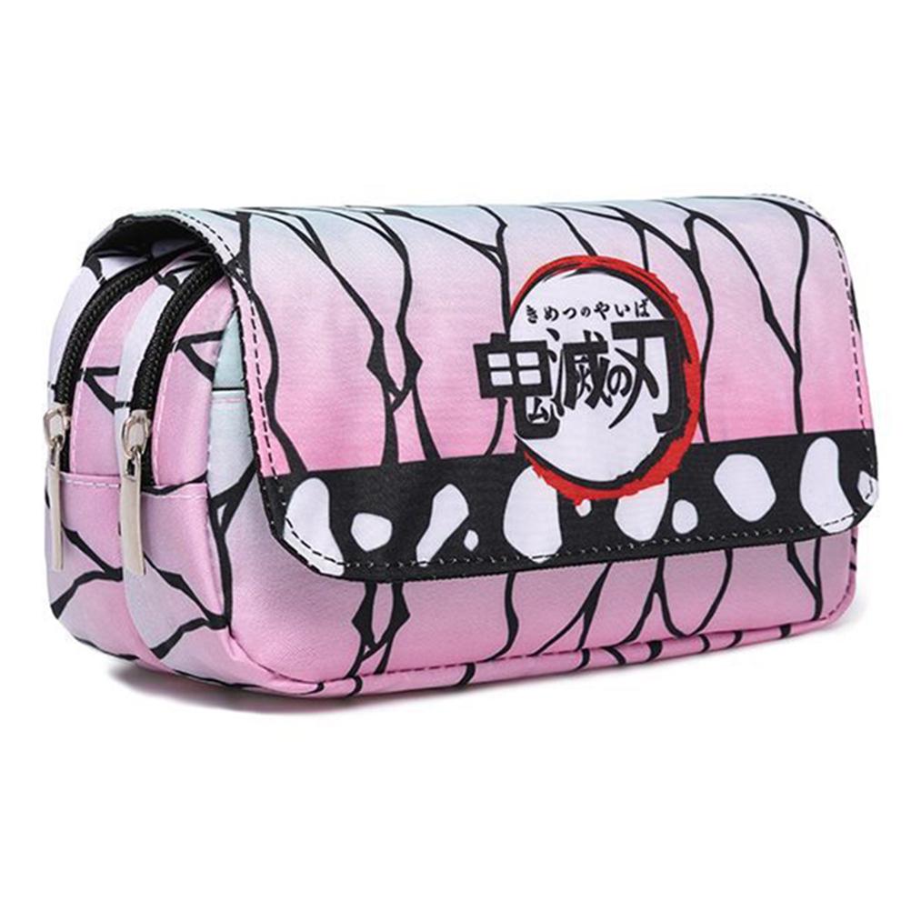 Pencil Case Large Capacity Cartoon Anime Pencil Case Double Layer Canvas Pencil Bag Gift for Girls