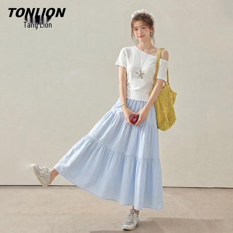 TonLion Women s Off-Shoulder Top & Tiered Skirt Set M