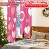 Ensemble de 2 Rideaux Imprimés Plat Cœur Polyvalents Décorations en Polyester Extérieur Moderne Semi-Transparent Fabriqué