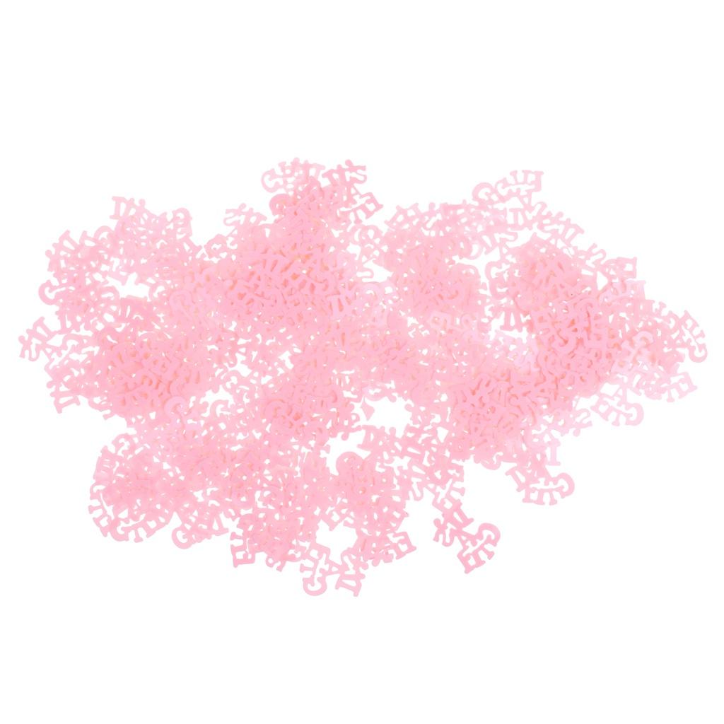 Lovely Its a Girl Baby Shower Celebration Party Table Confetti Sprinkles