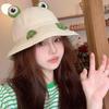 Foldable Cartoon Frog Bucket Hat Big Eyes Pattern Fisherman Hats  for Sun Protection Outdoors