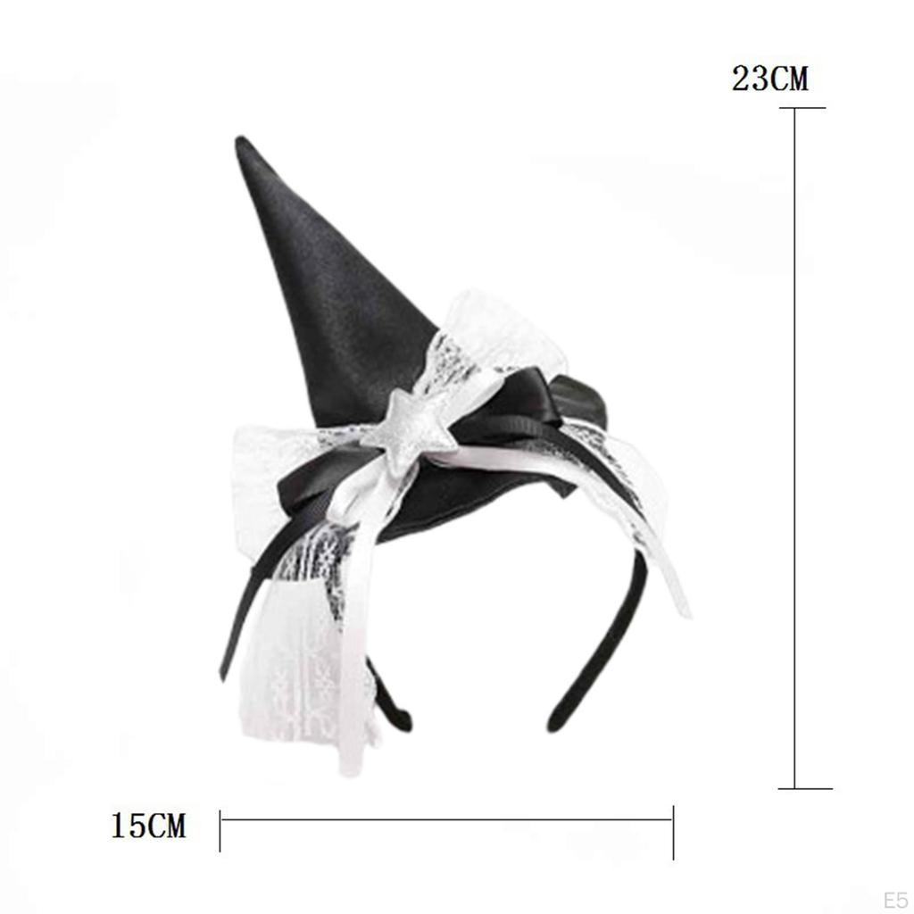 Enchanting Witch Hat Headband - Magical Hair Hoop for Halloween Costume Parties