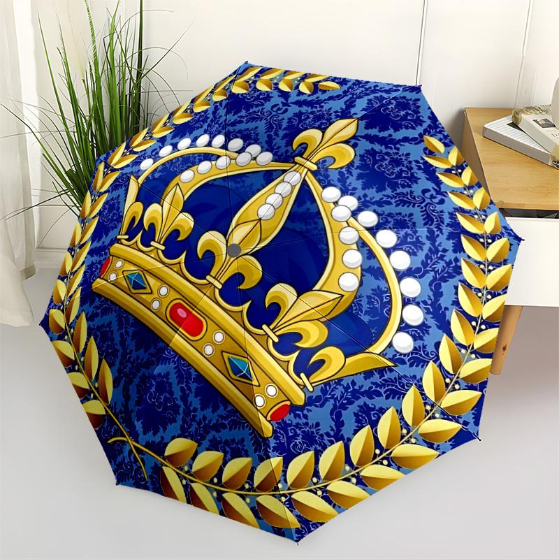 

1pc Crown Decorative Automatic Umbrella Portable Home Essential Umbrella, Iron Umbrella Structure Suitable for All Seasons yy251123119