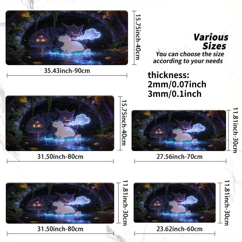 Pikachu Halloween Haunted Graveyard Gaming Mouse Pad with NonSlip Rubber Base 30x80x0.2cm