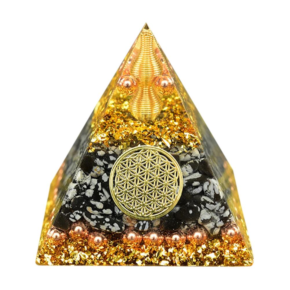 Handmade Orgone Pyramid Natural Crystal Reiki Chakra Orgonite Energy Generator Jewelry Home Office Decoration Gift