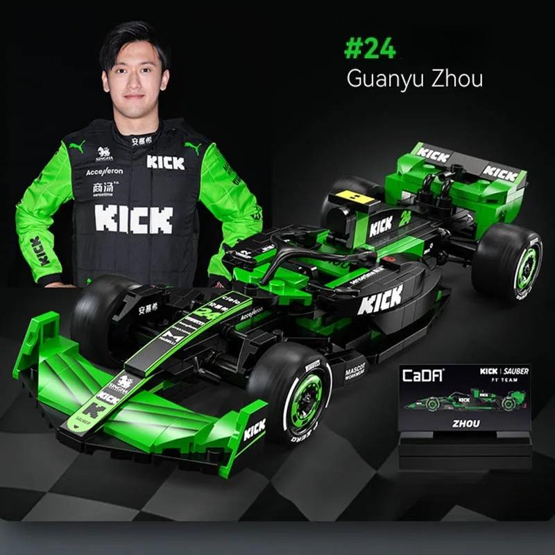 2024 MOC Sauber F1 Team C44 Formula-1 F1 Racing Car Number 24 Sports Car Building Blocks City KICK Car Bricks Toys Holiday Gifts