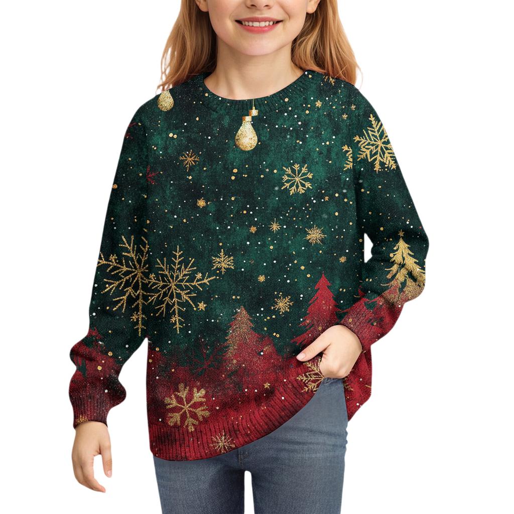 Christmas Day Sweatshirts For Children Boys And Girls Knit Sweater Cute Shirt Fall Crewneck Pullover Tops