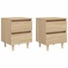 VidaXL Bedside Tables Pine Legs 2 Pcs Sonoma Oak 40x35x50 Cm 805858