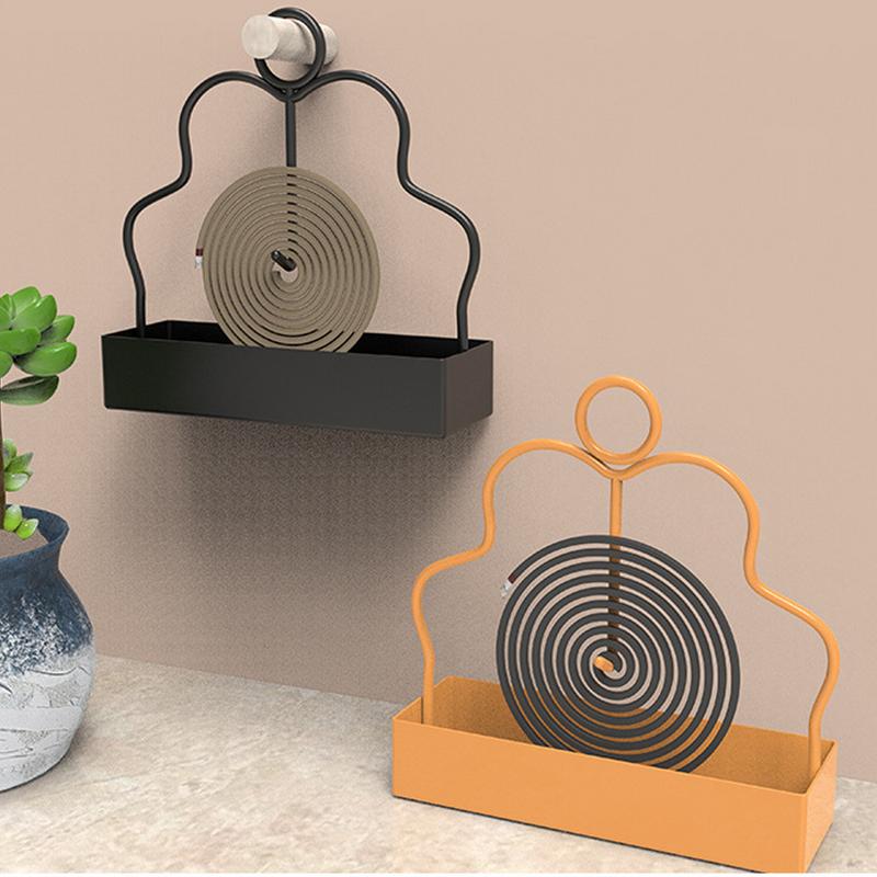 Kreativer Mückenabwehrspulenhalter mit Tablett mit Griff Sommer Tag Eisen Mückenabwehr Räucherspiralen Ständer Platte Heimdeko