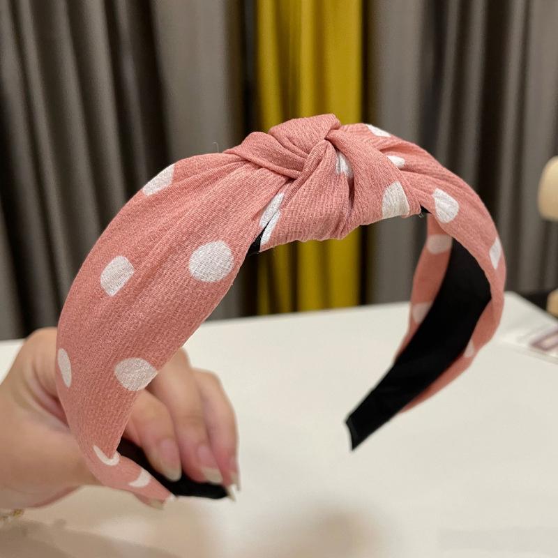 Fashion Women's And Girls Polka Dots Print Headband With Center Knot for Ladies Daily Casual Hair Accessories