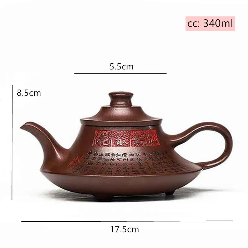

340ML Chinese Yixing Purple Clay Teapot Handmade Raw Ore Zhu Mud Tea Pot Home Zisha Teaware Antique Beauty Filter Tea Kettle