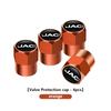 4pcs Car Tire Valve Caps Wheel Air Stem Cap Cover Accessories For JAC Vapour Refine J3 J2 S5 A5 J5 J6 J4 Vapour S2 T8