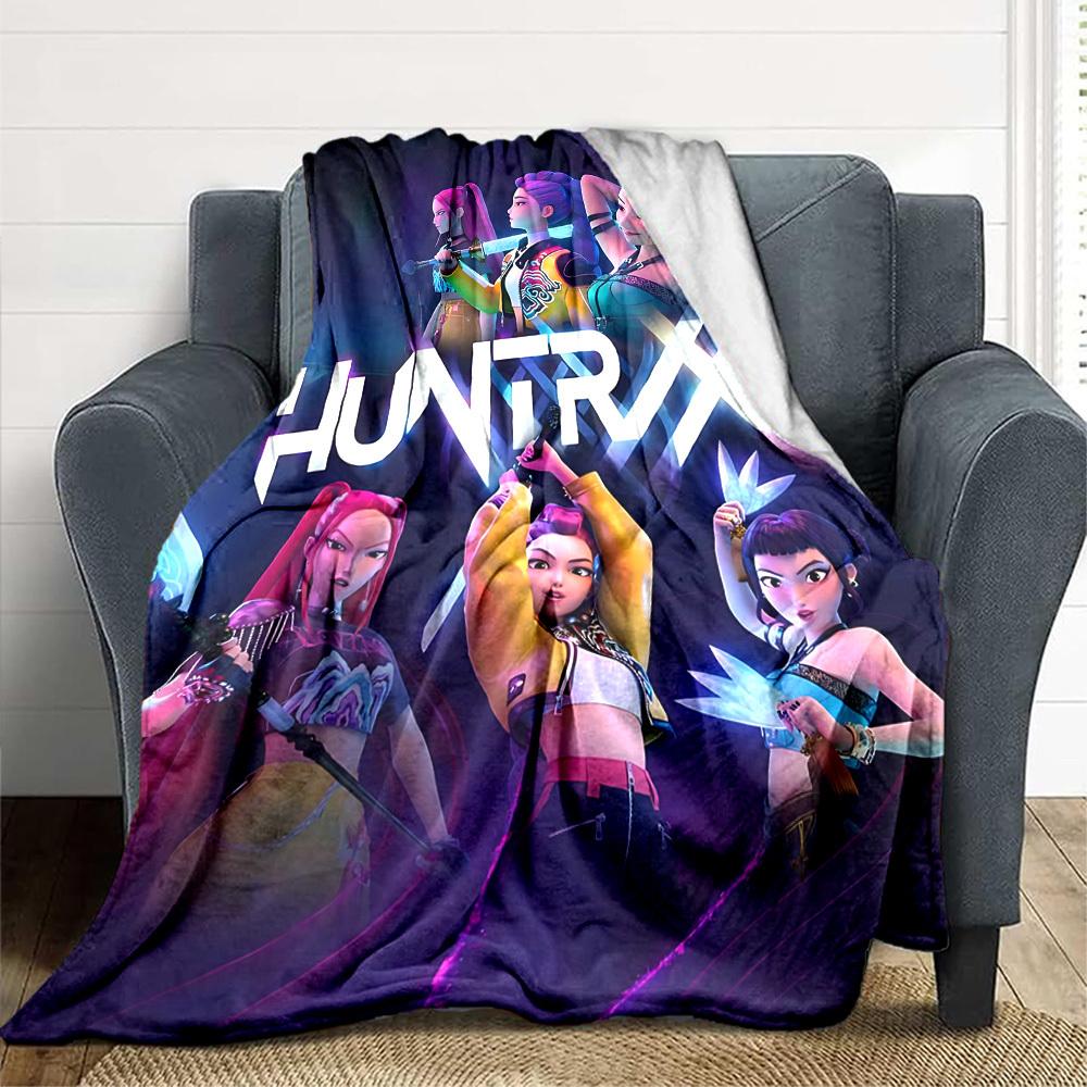 

1pc Huntrix Flannel Blanket [Cozy Throw Blanket] For Sofa, Bed, Travel, Camping, Livingroom, Office, Couch, Chair, And Bed 80x120cm