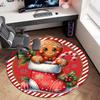 Cute cartoon gingerbread man Christmas gift rug home soft decorative anti-slip yoga table and chair mat carpet outdoor floor mat carpet Y1