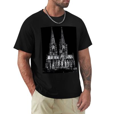 Cologne Cathedral Black and White  Klner Dom Schwarzwei TShirt Valentines Clothes Mens White T Shirts