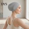 Cotton Undercap Women Solid Color Non-slip Stretch Headscarf Cap Breathable Under Head Wrap Scarf Hat Bonnet Night Sleep Headwear