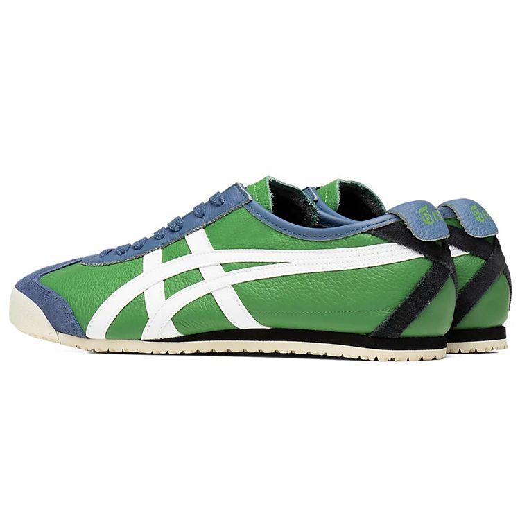 ONITSUKA TIGER Mexico 66 Round Toe Lace-Up Leather Lightweight Durable Low-Top Running Shoes Unisex Sneaker Green 1183A201-303