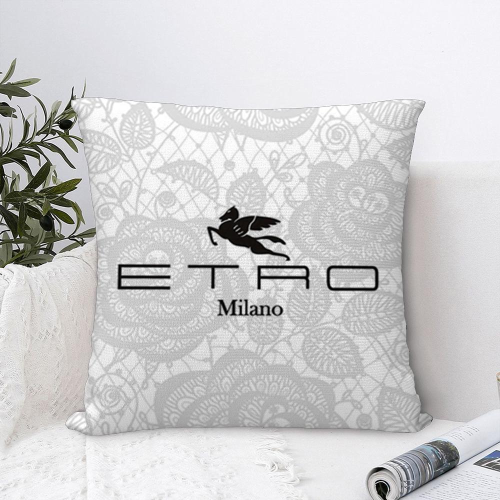 Light Luxury Fashion E-Etro-O Pillow Case Plush Fabric Soft Pillowcase Double Sided Print Sofa Cushion Cover Throw Pillow