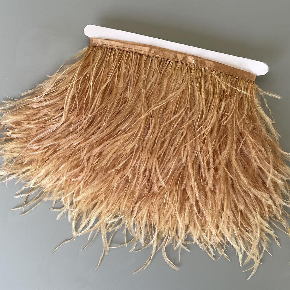 FeatherOstrich Feathers Trim 13-18CM 5-7inch Feather Plumes Ribbon Selvage For DIY Wedding Dress Decoration Crafts Accessories