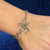Gothic Stainless Steel Hollowed-out Five-pointed Star Pendant Bracelets for Women Men Couple Punk Y2k Daily Layering Jewelry