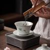 160ml Ru Kiln Covered Bowl Vintage Tea Ceremony Bowl Ceramic Tea Brewing Bowl