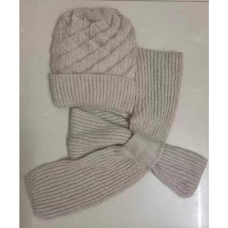New Snow Hat, Scarf, Integrated Thickened Autumn and Winter Hat, Wool Woven Women's Thermal Hat, Cold-proof and Plush Wool Hat