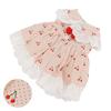 Pet Dress Cotton Breathable Soft Cherry Pattern Cute Pet Skirt for Puppy Bunny Small Pig
