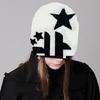 Women Knit Beanie Hats Warm Ear Protector Hat Teens Jacquard Star Handmade Hat