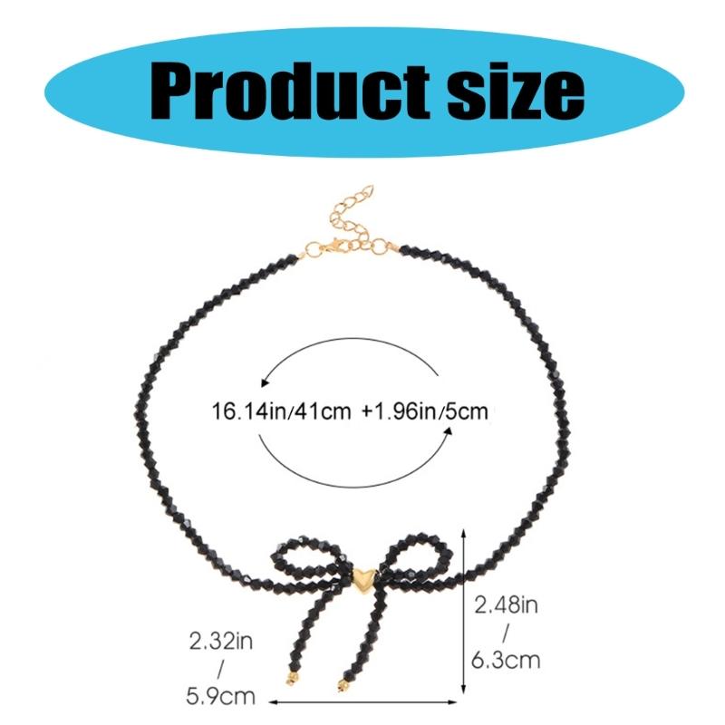 Elegant Designs Crystal Butterfly Bowknot Beaded Necklace Pendant for Fashionable Enthusiasts Daily Use Casual Wear