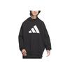 adidas Letter Logo Printed Hoodie, Unisex Soft Breathable Sports Casual Long Sleeve Hooded Sweatshirt Black JN4857